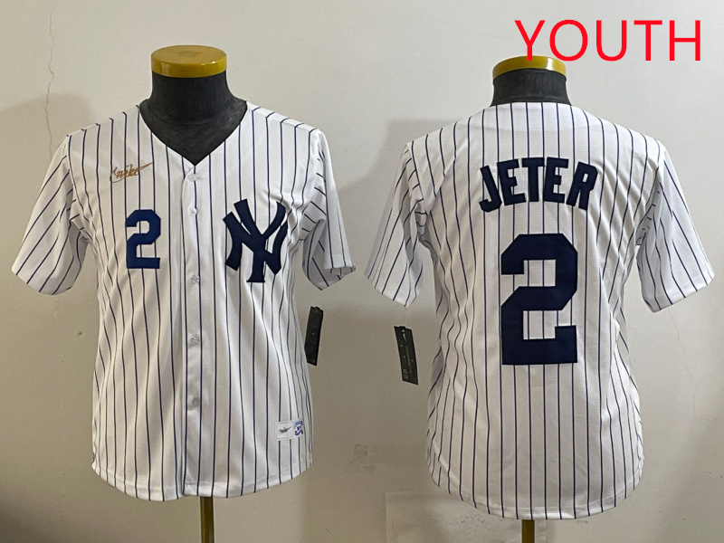 Youth New York Yankees #2 Jeter White 2025 Nike MLB jersey style 5